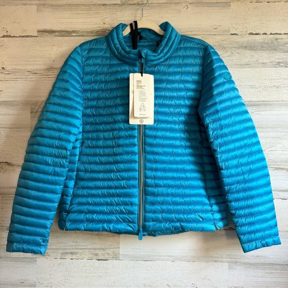 NWT Save The Duck Carina Puffer Jacket Lightweight Spring Puffer Quilted Zip Lg